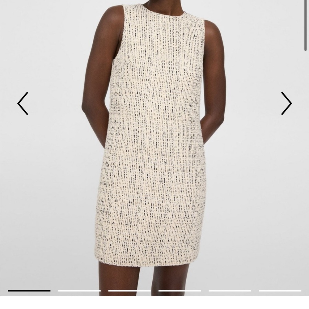 THEORY Tweed Mini Shift Dress in Ivory Multi NWT Size 6